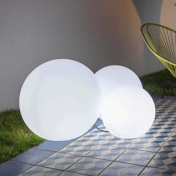 Lámparas de césped impermeable recargable LED bola luz exterior jardín decoración piscina orbes esfera flotante con control remoto