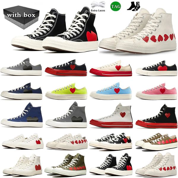 Cay Black Canvas Shoes Men Women Women Trainers Big Red Multi Heart Eye bajo alto Blanco Negro Gris Blue Blue Polka Polka Polka Polka White Casual con caja