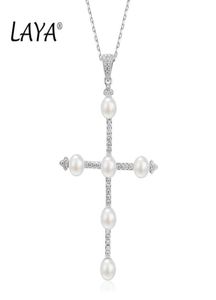 Laya 925 Sterling Silver Pendant ketting voor vrouwen Fashion Nieuw eenvoudig natuurlijk zoet water Pearl Pareel bruiloft Hoge kwaliteit 89098537035166