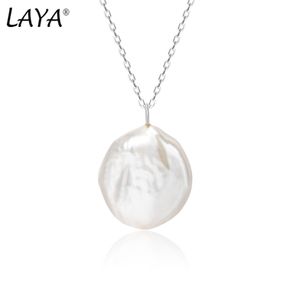 Laya 925 Collier de pendentif en argent sterling pour femmes contractées mode Natural Baroque Pearl Party Wedding Luxury Bijoux 2022 TRE5107365