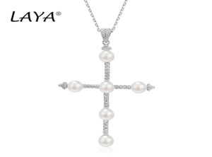 LAYA 925 en argent Sterling pendentif collier pour les femmes mode nouveau Simple naturel eau douce perle fête de mariage de haute qualité 89098539048747