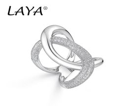 LAYA – bague en argent Sterling 925 pour hommes, cadeau de luxe irrégulier, de haute qualité, en Zirconium, bijoux de personnalité de fête12465279527255