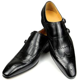 Couche robe à chute de vache pointue top 811 Toe British Business Formal Men's Leather Wedding Office Chaussures 2 15
