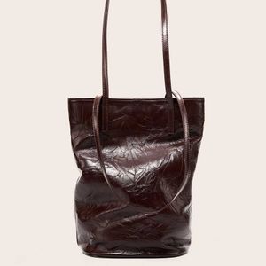 Layer hoofd koehide bucket Bag grote capaciteit pendelende handgreeppatroon enkele schouder geplooide luie stijl tote