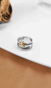 Layer Rings love dames mannen trendy x gevlochten mode dames sieraden dubbele designer ring voor paar verjaardagsfeestje cadeau9850323