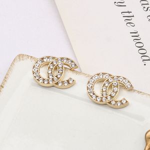 Couches 18K Plaqué Or 925 Argent Boucle D'oreille Snumber Double Lettres Dangle Goutte En Métal Boucle D'oreille Goujons Pour Les Femmes De Noce Jewelr designer boucles d'oreilles 19Style