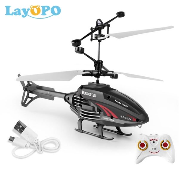 LayOPO Mini Drone Rechargeable Infrarouge Induction Télécommande RC Hélicoptère Volant Jouets pour Garçons Fille Cadeau 220628