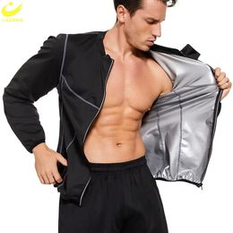 LAZAWG veste de Sauna pour hommes perte de poids haut sueur brûlant les graisses Fitness vêtements de sport manches longues minceur mince gymnase corps Shaper 240129