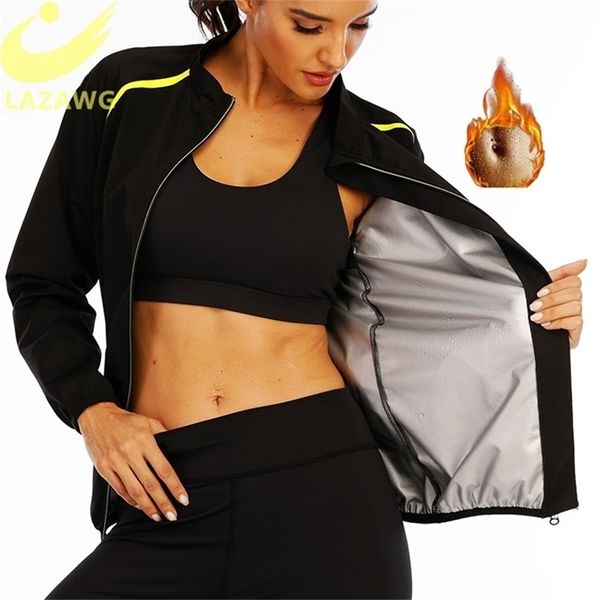 LAZAWG zilver gecoat zweet sauna tanktops body shaper shapewear gym training taille trainer vest neopreen afslankshirt pak 220307
