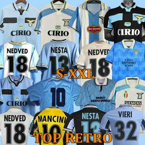 Lazio Retro 1989 1990 1991 1992 19991 Soccer Jerseys Nedved Salas Gascoigne 2000 200 Home Football Shirt Veron Crespo Nesta Simeone 89 90 91 92 93 98 99 00 100th
