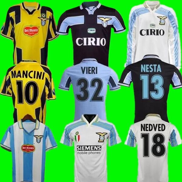 Lazio Retro 1989 1990 Maillots de football Aston 1991 1992 1995 1998 1999 Villa NEDVED SIMEONE SALAS GASCOIGNE 2000 15 16 maillot de football à domicile VERON CRESPO NESTA 9898