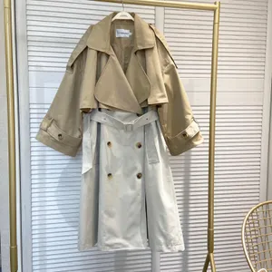 Paresseux nouveau style Ma-e polyvalent mi-long coupe-vent veste pour femmes haut de gamme atmosphérique ample à manches longues manteau veste
