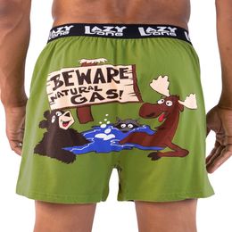 Lazyone Funny Animal Boxer, Méfiez-vous du gaz naturel, des sous-vêtements humoristiques, des cadeaux de bâillon pour les hommes, moyen
