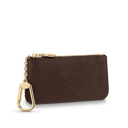 Porte-monnaie de mode de qualité supérieure 5 couleurs avec boîte orange KEY POUCH Real détient 100% cuir célèbre designer classique femmes porte-clés pièce de monnaie petit sac de marchandises Sacs à main