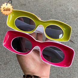 LBASHADES Stijlvolle Snoep Kleur Vrouwen Shades Pc Frames Party Zonnebril Zonnebril 2022 Vrouwelijke Retro Hip Hop Shades Roze