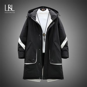 LBL Mens Long 90% White Duck Down Jacket Coat Luxury Brand Winter Solid Black Parkas Men Thick Warm Slim Fit Hombre Abrigos 211110