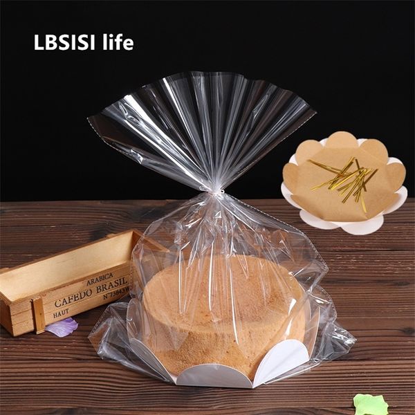LBSISI Life 20 ensembles 6 8 pouces pain papier sacs d'emballage bonbons biscuits gâteaux boîtes clair fête cadeau mariage auto support 220427