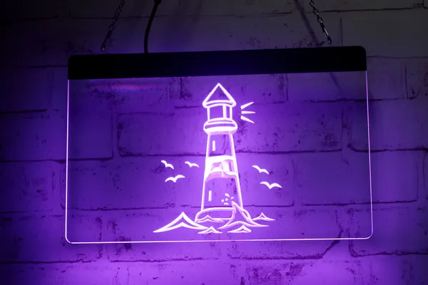 LC0021 LED bande lumineuse signe phare mouette gravure 3D conception gratuite vente en gros au détail