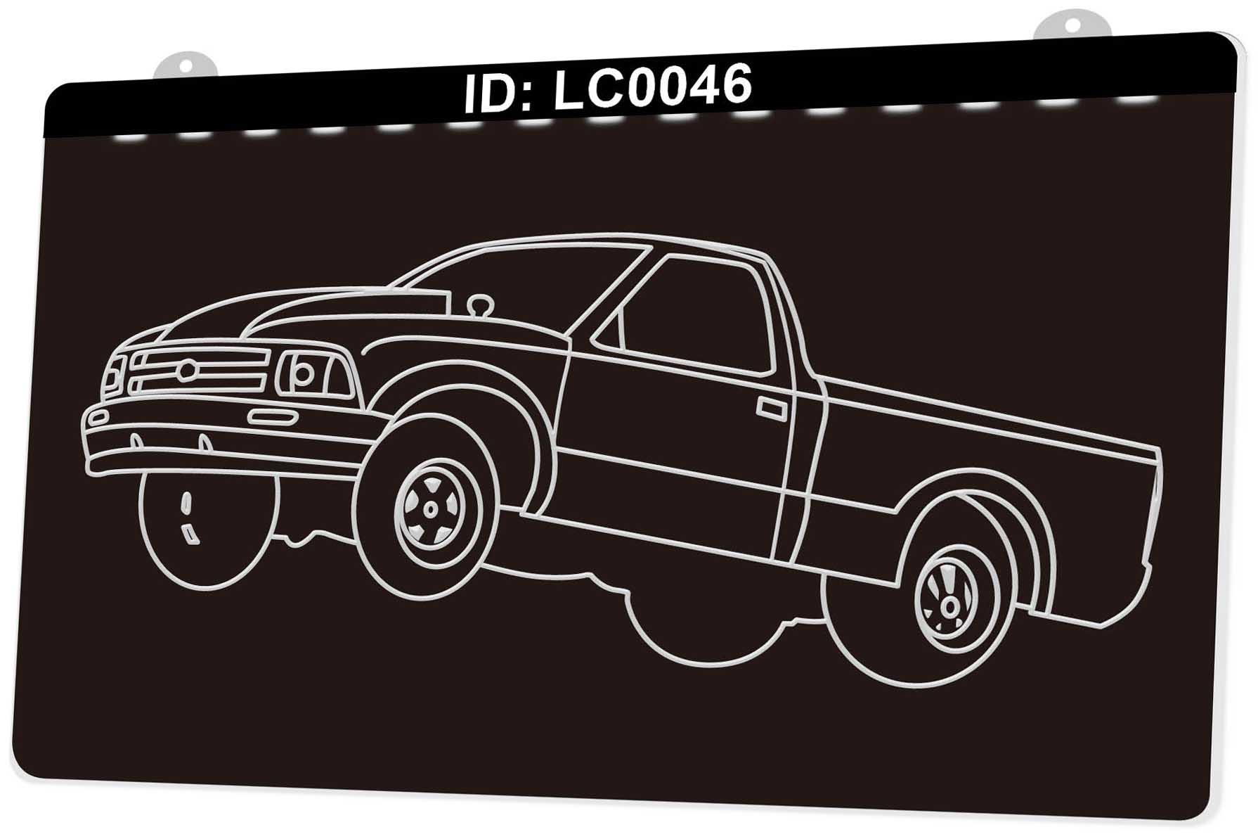 LC0046 Pick Up Truck Light Sign 3D Engraving