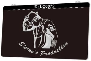 LC0072 Production Tattoo Light Sign Gravure 3D de Sieruo
