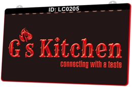 LC0205 GS Kitchen Connecting with a Taste Light Sign Gravure 3D