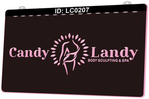 LC0207 Candy Landy Body Sculpting Spa Light Sign Grabado en 3D