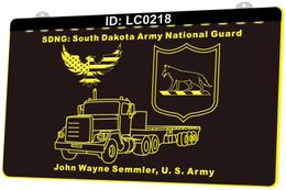 LC0218 Señal de luz de la Guardia Nacional del Ejército de Dakota del Sur Grabado en 3D