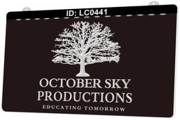 LC0441 Octubre Sky Productions Letrero Luminoso Grabado 3D