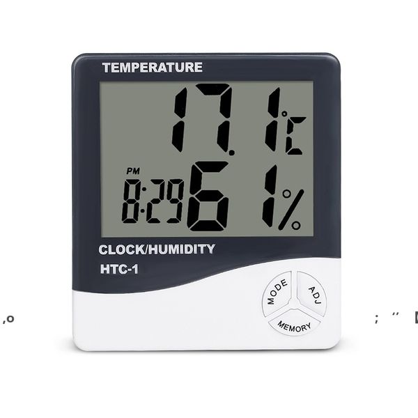 Réveil numérique LCD Température de la maison Humidité Compteur HTC-1 Intérieur Extérieur Hygromètre Thermomètre Mémoire Station Météo RRF12154