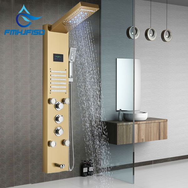 LCD Digital Display Panneau de douche Colonne de tour de douche de bain avec jets de massage corporel Tour de douche Système de douche