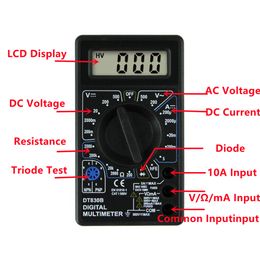 LCD digitale multimeter dt-830b mini handheld multimeter voor voltmeter ampeter AC/DC 750/1000V ohm tester meter met sonde