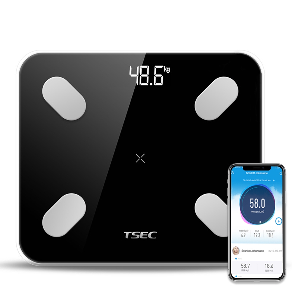 アプリケーション制御付きLCDデジタルスマートボディ脂肪重量スケール