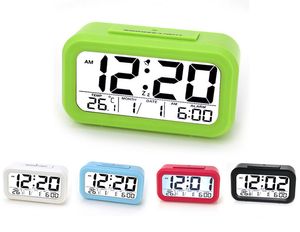 LCD Digital Temperature Humidity Meter Thermometer Hygrometer Calendar Alarm Clock Sensitive Clock for Students and Childdren