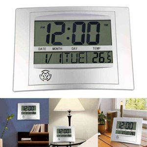 Horloge murale numérique LCD avec thermomètre compteur de température électronique calendrier bureau intérieur horloge murale numérique décor à la maison H1230