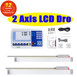 LCD DRO SET YH800-2V 3V 11 Langues Kit de lecture numérique Échelles linéaires 5U 5V TTL 100 mm à 1000 mm pour le moulin à tour CNC Machines