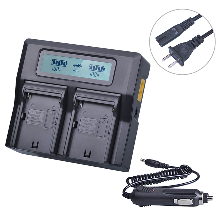 LCD Dual Channel Digital Camera Battery Charger for Sony NP-F970 NP F770 F750 F570 F550 F530 F970 F960 F950 F930 NP-FM50 NP-FM500H NP-QM71D Fast Charging