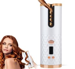 LCD Rizador de pelo automático completo Rizador giratorio Cerámica Calentamiento Pelos Stick Tubo de calor mágico profesional con clips dorp ship7910222