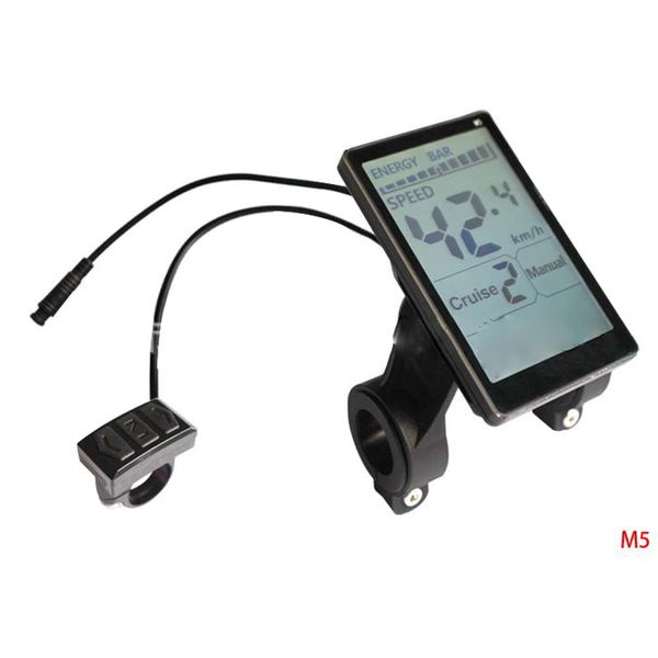 Medidor de cristal líquido LCD scooter eléctrico medidor inteligente impermeable con cable 5 agujeros 5 cables-M5