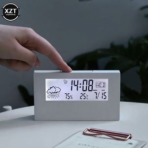 LCD Calendrier d'alarme électrique multifonctionnel Calendrier blanc et humidité numérique Humidité de bureau à domicile