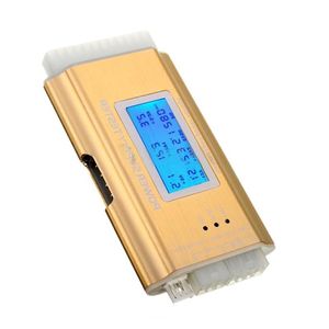 Freeshipping LCD PC Supply Tester Voeding 20/24 Pin 4 PSU ATX BTX ITX SATA HDD Goud Cvukk