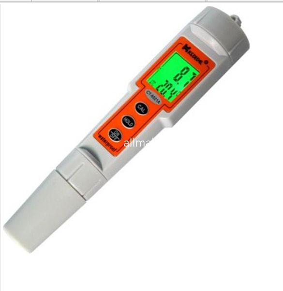 Freeshipping LCD Medidor de PH digital a prueba de agua portátil 0.1pH Tipo de pluma ATC 0 a 14.00 ph Probador de temperatura Acuario Piscina Beber Agua Probador de valor de ph