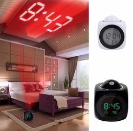 LCD Projection LED Display Time Digitale wekker praten spraakprompt thermometer voorkomen snooze functionele bureau wekker DH3198230