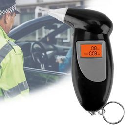 LCD-scherm Alcoholtester Digitale alcoholdetector Alcoholademtester Blaastest Politie Alcotest Achtergrondverlichting Display Handheld