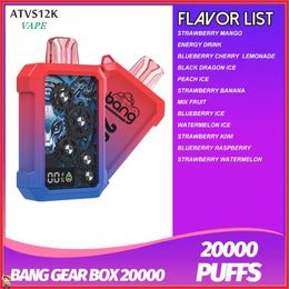 LCD Screen Bang Box Disposable Deuce 20000 Puff Disposable Vape Authentic Vapers Double Mesh Cigarettes électroniques rechargeables