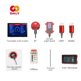 LCD Touchscreen voor 3S 4S 7S 8S 10S 12s 13S 14S 15S 16S 16S 17S 20S 24S 28S 32S DALY SMART BMS Connect Dali LED 12V en UART -poort