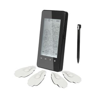 Pantalla táctil LCD Unidad Tens Terapia de pulso eléctrico Estimulador muscular Masajeador EMS, 12 modos Mini acupuntura digital Terapia magnética