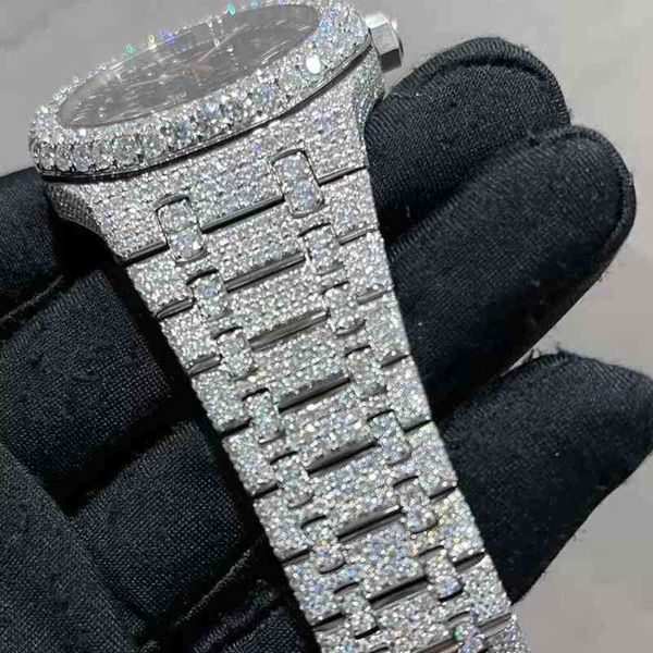 LCDN Montre-bracelet 2023 Nouvelle version Ston Skeleton Watch PASS TT Mens diamants Top qualité Mécanique ETA mouvement Luxe Iced Out Sapphire sh359V7IF86HDU