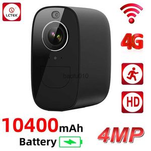 LCLCTEK 4G LTE Tarjeta SIM 4MP Wifi Batería CCTV Cámara Detección PIR Exterior IP66 Cámara de vigilancia de seguridad inalámbrica L230619