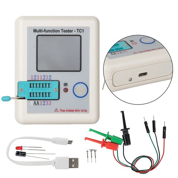 LCR-T7 T1 T4 multimètre LCD affichage Transistor testeur Diode Triode condensateur résistance Test mètre MOSFET NPN PNP Triac MOS