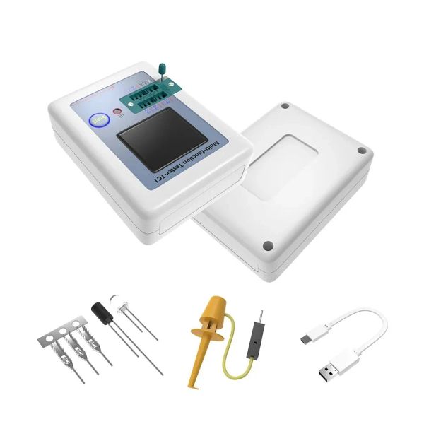 LCR TC1 1.8 pulgadas TFT LCD Pantalla Multímetro Transistor Probador Diodo Triodo Resistente de resistencia Medidor